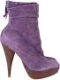 Balmain Pre-owned Suede boots Purple Dames - Thumbnail 1