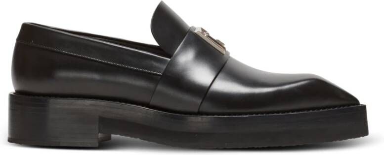 Balmain Puntige Neus Leren Loafers Black Heren