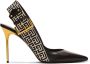 Balmain Ruby stilet slingbacks in kalfsleer en PB Labyrinth canvas Black Dames - Thumbnail 1