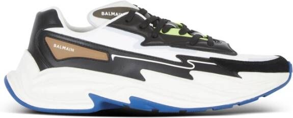 Balmain Multicolor Logo Sneakers Rubberen Zool Leer Multicolor Heren