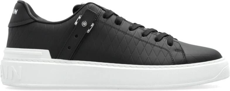 Balmain Zwarte lage sneakers met diamantmotief Black Heren