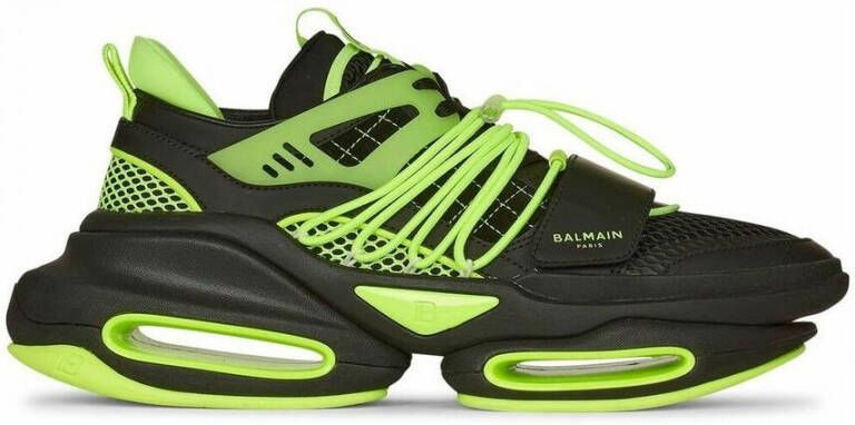 Balmain Leren neopreen en mesh B-Bold lage sneakers Multicolor Heren