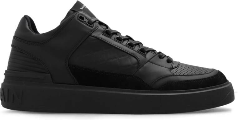 Balmain B Court sneaker van leer met details van suède