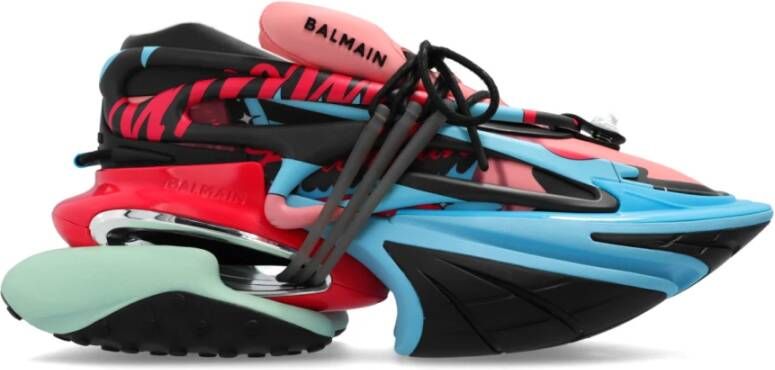 Balmain Eenhoorn lage trainers in neopreen en kalfsleer Multicolor Heren