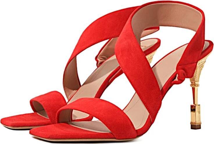 Balmain Stijlvolle Sandalen voor Zomeroutfits Red Dames