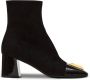 Balmain Suede Edna enkellaarzen met lakleren tenen Black Dames - Thumbnail 1