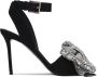 Balmain Suede Ruby hakken met strass strikken Black Dames - Thumbnail 1