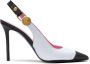 Balmain Twee-tone kalfsleren Eva pumps met een reliëf ruitmotief White Dames - Thumbnail 1