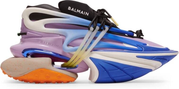 Balmain Unicorn low-top trainers in neoprene and leather Meerkleurig Heren