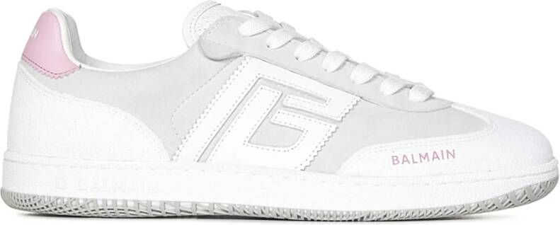 Balmain Zwaan trainers in kalfsleer en suède White Dames