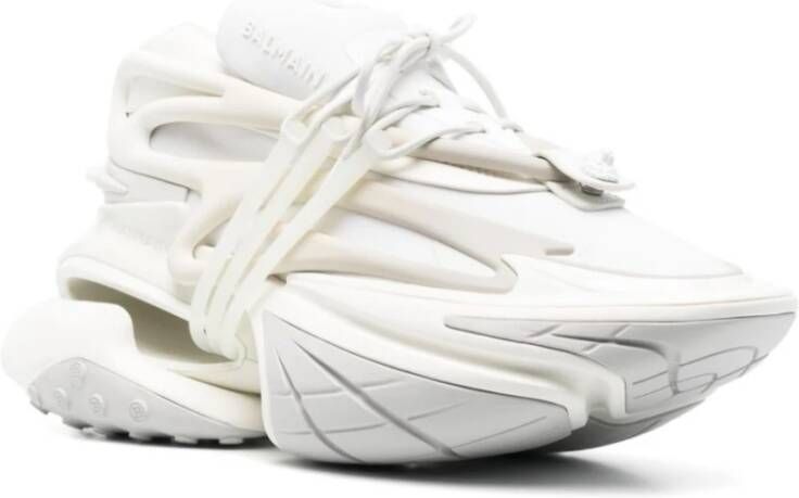 Balmain Witte Sneakers Stijlvolle Platform Schoenen White Heren