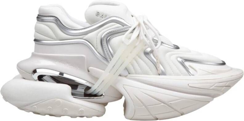 Balmain Witte Wave Sneakers Futuristische Stijl White Heren