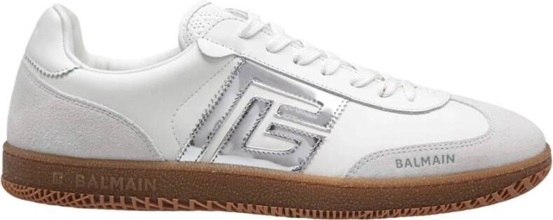 Balmain Witte Zilveren Sneakers Aw24 White Heren