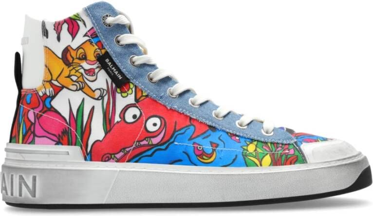 Balmain Disney x : The Lion King Baskets B-Court High Top bedrukt Kind Vroeg Multicolor Heren