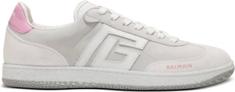 Balmain Zwaan trainers in kalfsleer en suède White Dames