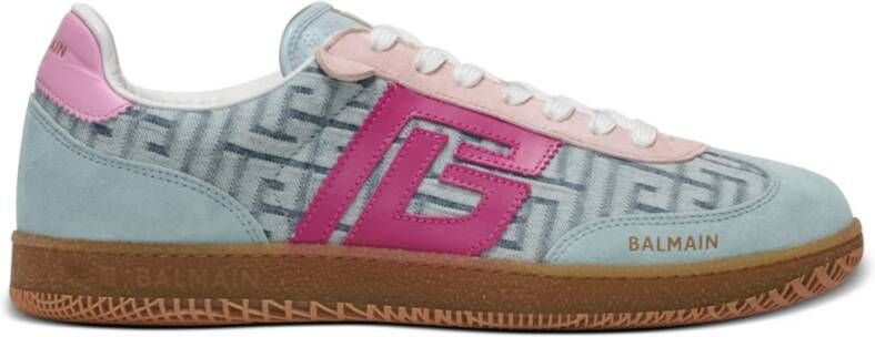 Balmain Zwaan trainers in leer en PB Labyrinth denim Blue Dames