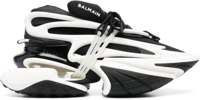 Balmain Zwarte Platform Sneakers met Leeuwenkop Kliksluitingen Zwart Heren