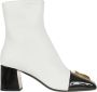 Balmain Edna enkellaarzen van tweedelig leer White Dames - Thumbnail 11