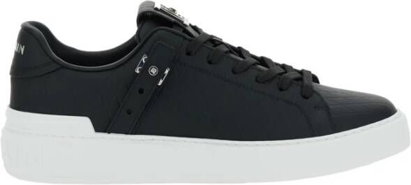 Balmain Zwarte lage sneakers met diamantmotief Black Heren