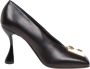 Balmain Zwarte Leren Sculpturale Hak Pumps Black Dames - Thumbnail 1