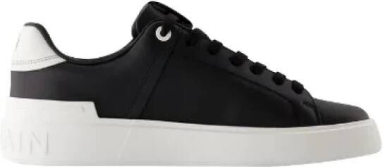 Balmain Zwarte Leren Sneakers Black Dames