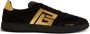 Balmain Zwarte Suède Logo Hak Gouden Sneaker Black Dames - Thumbnail 1