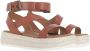 Barbour Astley Tan Leren Plateau Sandalen Brown Dames - Thumbnail 1