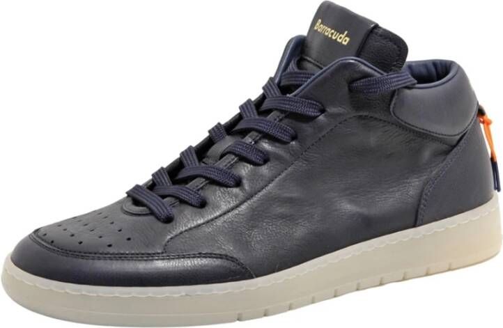 Barracuda Navy Blauwe Sneakers Mid Top Elastiek Blue Heren