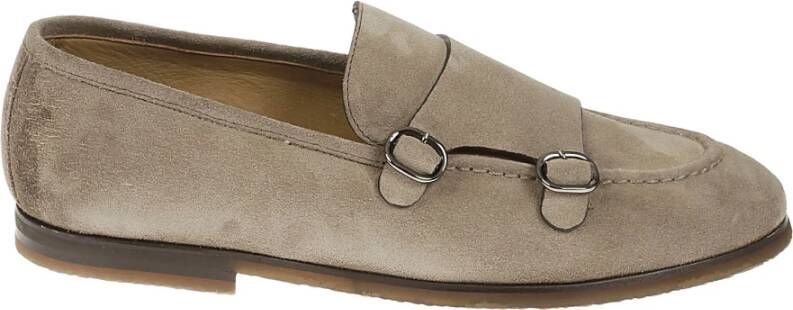 Barrett Beige Suède Dubbele Gesp Loafer Mocassin Brown Heren