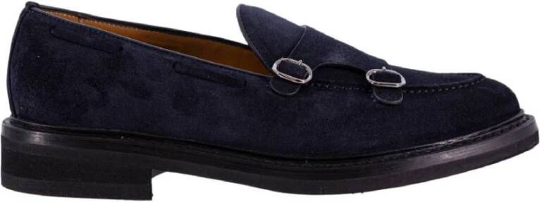 Barrett Dubbele Gesp Suède Loafer Blue Heren