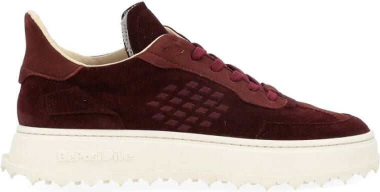 Be Positive Bordeaux Suède Sneaker Brown Dames