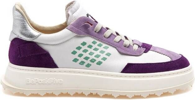 Be Positive Paarse Sneakers met Leren Details Purple Dames