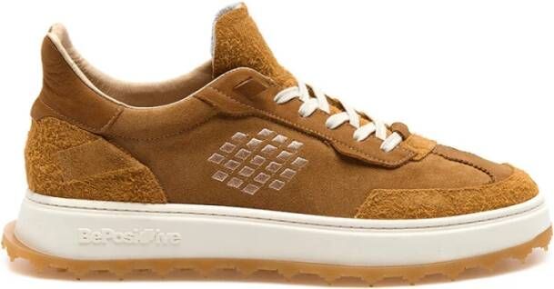 Be Positive Sneakers in Ocra Leer Beige Heren