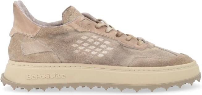 Be Positive Suède Leren Sneaker Cuprace01 Beige Heren