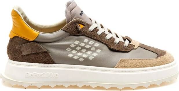 Be Positive Taupe Sneakers met Leren Details Multicolor Heren