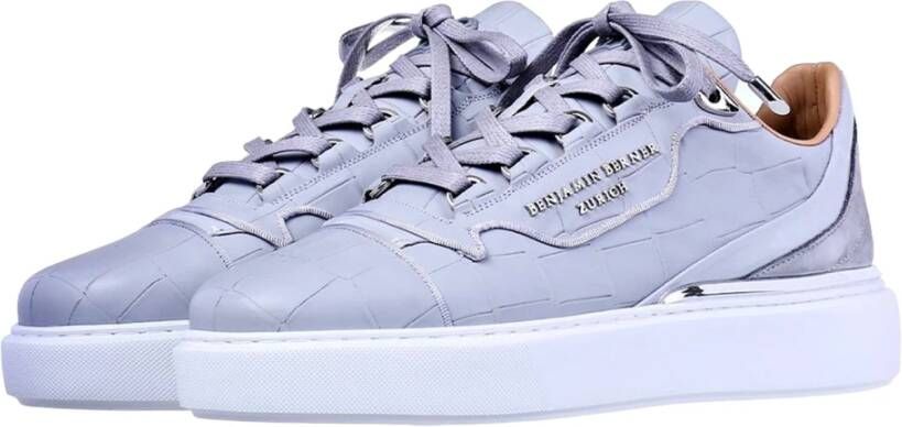 Benjamin Berner Raphael Low Top Matt Crocodile Ice Grey Sneaker