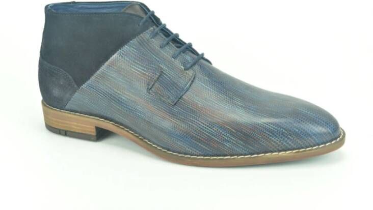 Berkelmans Blauw Bruin print jurk schoenen Blue Heren