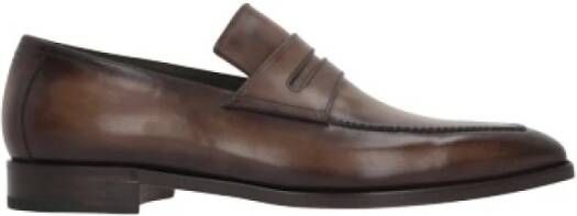 Berluti Bruin leren mocassin platte schoenen Brown Heren