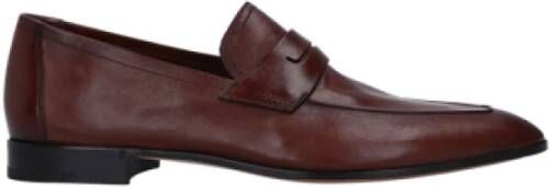 Berluti Bruine Platte Leren Loafers Brown Heren