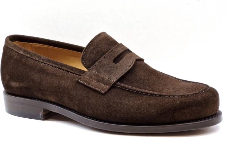 Berwick Bruine Suède Mocassin met Klassieke Details Brown Heren