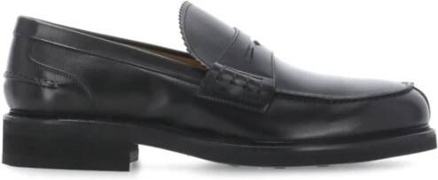 Berwick Zwarte Leren Loafers Ronde Neus Schoenen Black Heren