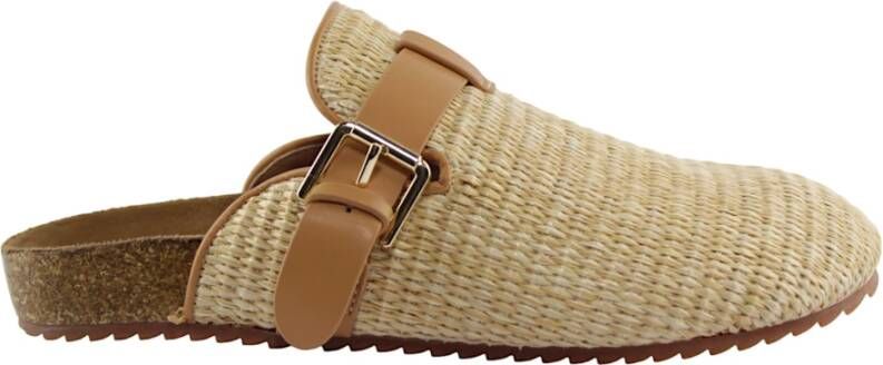 Bibi Lou Beige Raffia Sandalen Beige Dames