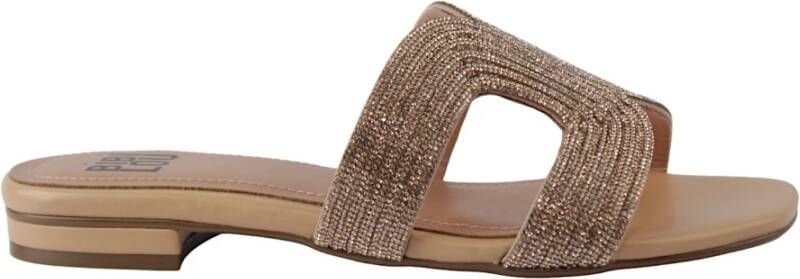 Bibi Lou Beige Swarovski Ciabatta Sandalen Beige Dames