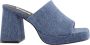 Bibi Lou Blauwe Jeans Ciabatta Sandalen Blue Dames - Thumbnail 1