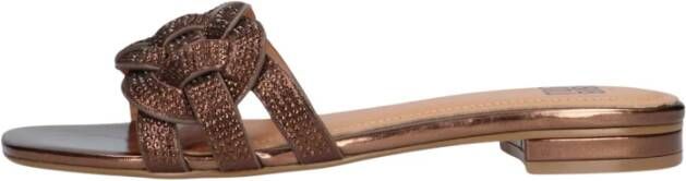 Bibi Lou Bronzen Metallic Gevlochten Slipper Brown Dames