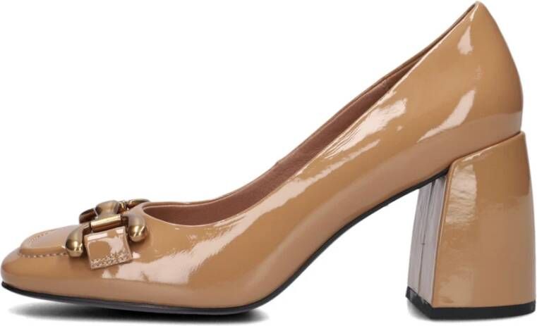 Bibi Lou Bruine Lakleren Pump met Horsebit Detail Brown Dames