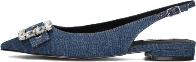 Bibi Lou Denim Slingback Schoenen met Strass Stenen Blue Dames