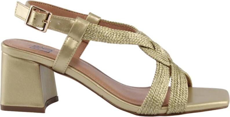 Bibi Lou Elegante Gouden Sandalen Yellow Dames