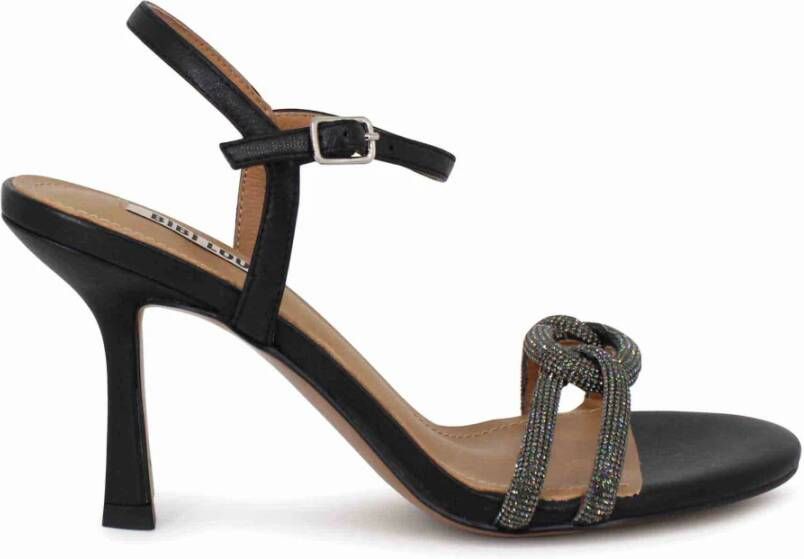 Bibi Lou Elegante Sandalen met Strassband en Hoge Hak Black Dames