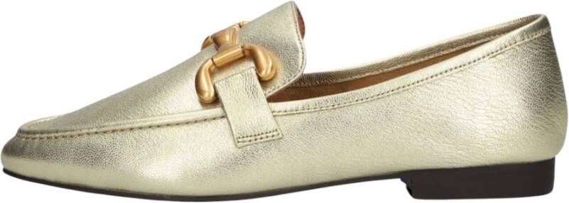 Bibi Lou Gouden Loafers met Kettingdetail Yellow Dames